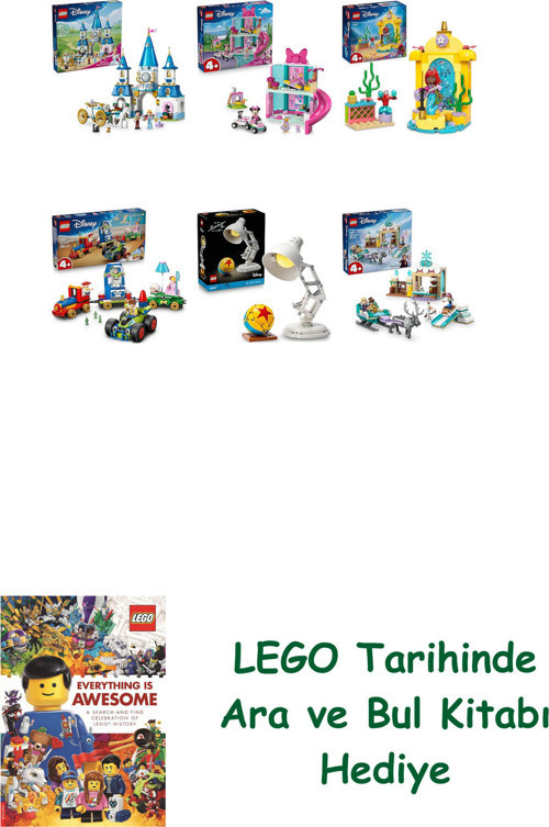 ® Disney Seti 402 (43275 + 43274 + 43235 + 43264 + 21357 + 43256) + Ara Ve Bul Kitabı Hediye