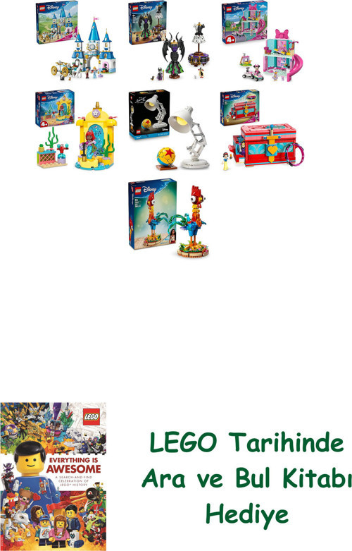 ® Disney Seti 547 (43275 + 43262 + 43274 + 43235 + 21357 + 43276 + 43272) + Ara Ve Bul Kitabı Hediye