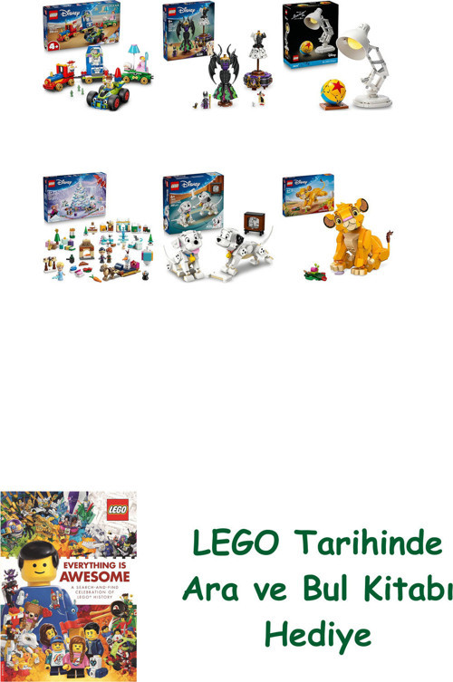 ® Disney Seti 409 (43264 + 43262 + 21357 + 43273 + 43271 + 43243) + Ara Ve Bul Kitabı Hediye