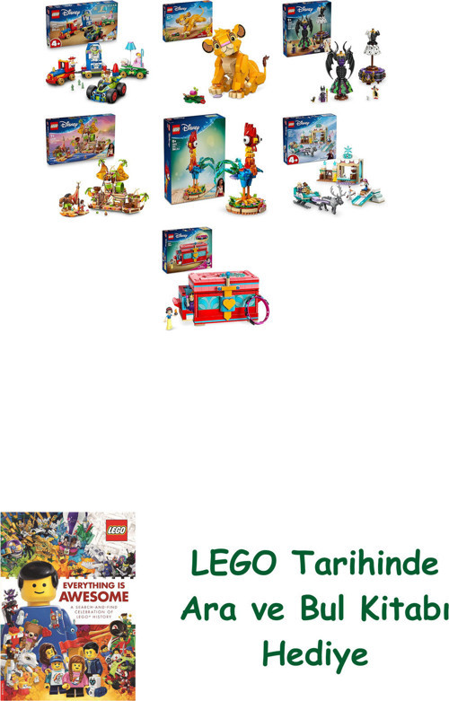® Disney Seti 591 (43264 + 43243 + 43262 + 43258 + 43272 + 43256 + 43276) + Ara Ve Bul Kitabı Hediye