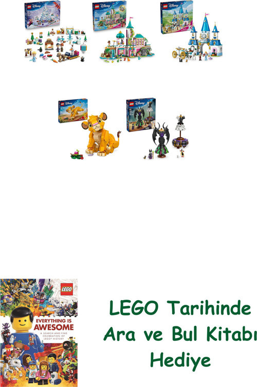 ® Disney Seti 375 (43273 + 43267 + 43275 + 43243 + 43262) + Ara Ve Bul Kitabı Hediye