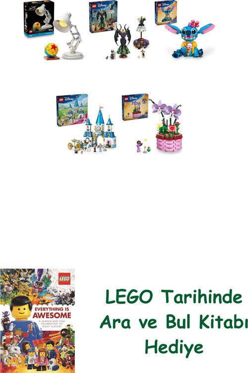 ® Disney Seti 381 (21357 + 43262 + 43249 + 43275 + 43237) + Ara Ve Bul Kitabı Hediye