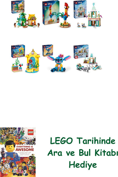 ® Disney Seti 449 (43260 + 43272 + 43265 + 43235 + 43249 + 43256) + Ara Ve Bul Kitabı Hediye