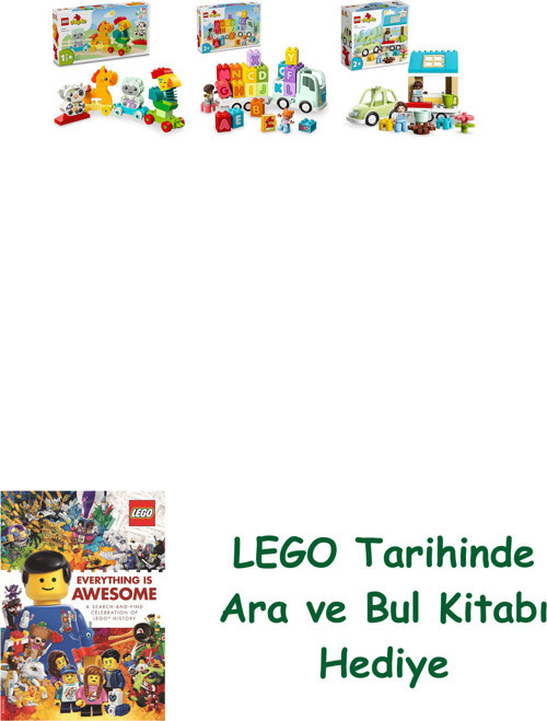® Duplo Seti 312 (10412 + 10421 + 10986) + Ara Ve Bul Kitabı Hediye