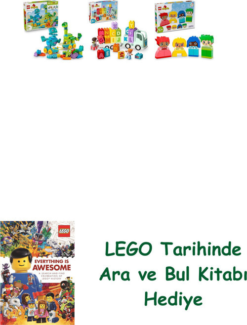 ® Duplo Seti 322 (10451 + 10421 + 10415) + Ara Ve Bul Kitabı Hediye