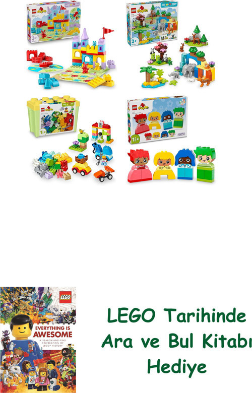 ® Duplo Seti 460 (10450 + 10446 + 10439 + 10415) + Ara Ve Bul Kitabı Hediye
