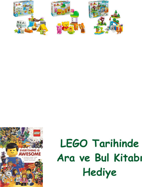 ® Duplo Seti 338 (10997 + 10457 + 10446) + Ara Ve Bul Kitabı Hediye