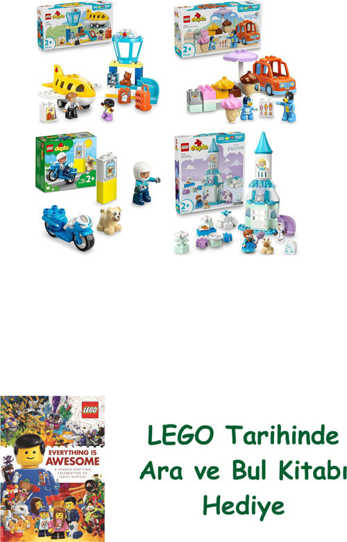 ® Duplo Seti 502 (10443 + 10458 + 10967 + 10455) + Ara Ve Bul Kitabı Hediye