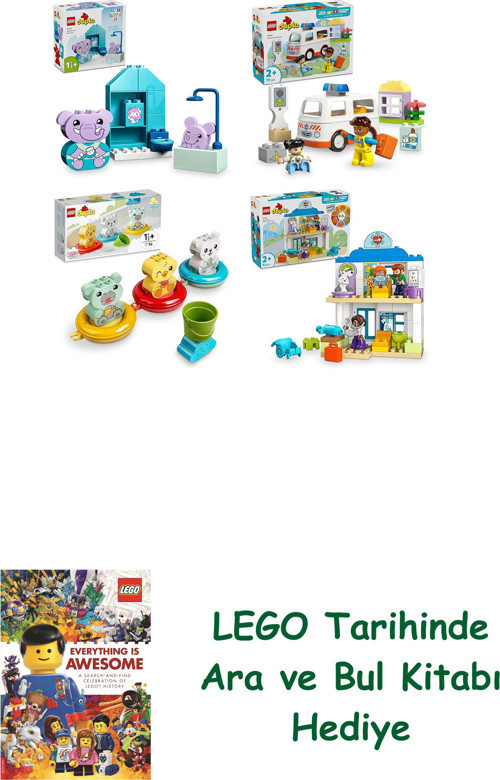 ® Duplo Seti 548 (10413 + 10447 + 10965 + 10449) + Ara Ve Bul Kitabı Hediye