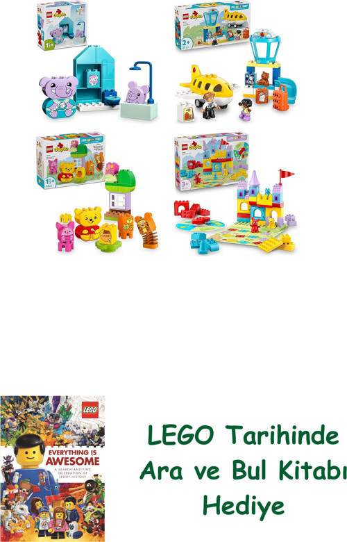® Duplo Seti 577 (10413 + 10443 + 10457 + 10450) + Ara Ve Bul Kitabı Hediye