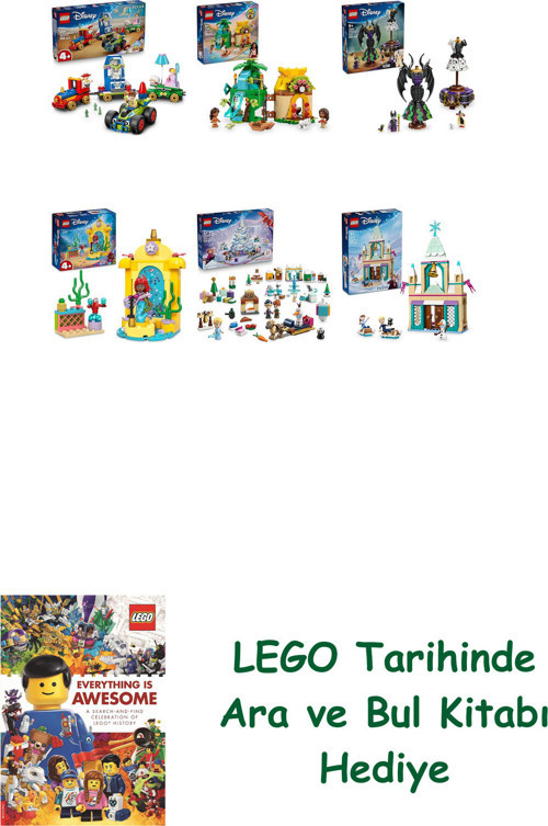 ® Disney Seti 494 (43264 + 43260 + 43262 + 43235 + 43273 + 43265) + Ara Ve Bul Kitabı Hediye