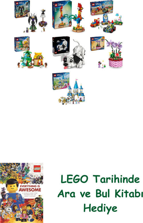 ® Disney Seti 516 (43262 + 43272 + 43264 + 43260 + 43269 + 43237 + 43275) + Ara Ve Bul Kitabı Hediye