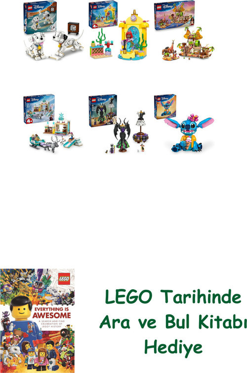® Disney Seti 481 (43271 + 43235 + 43258 + 43256 + 43262 + 43249) + Ara Ve Bul Kitabı Hediye