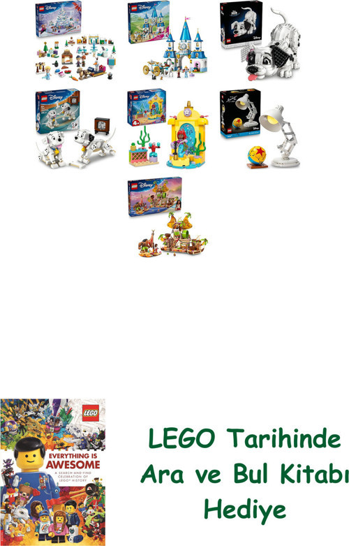 ® Disney Seti 553 (43273 + 43275 + 43269 + 43271 + 43235 + 21357 + 43258) + Ara Ve Bul Kitabı Hediye