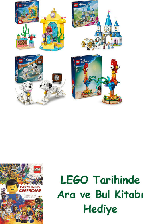 ® Disney Seti 260 (43235 + 43275 + 43271 + 43272) + Ara Ve Bul Kitabı Hediye
