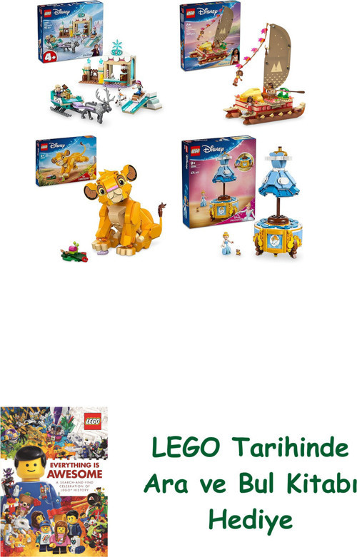 ® Disney Seti 287 (43256 + 43270 + 43243 + 43266) + Ara Ve Bul Kitabı Hediye
