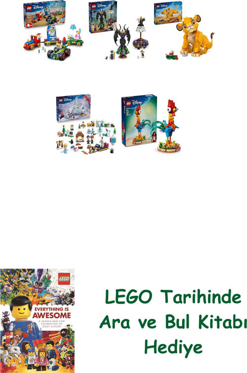 ® Disney Seti 303 (43264 + 43262 + 43243 + 43273 + 43272) + Ara Ve Bul Kitabı Hediye