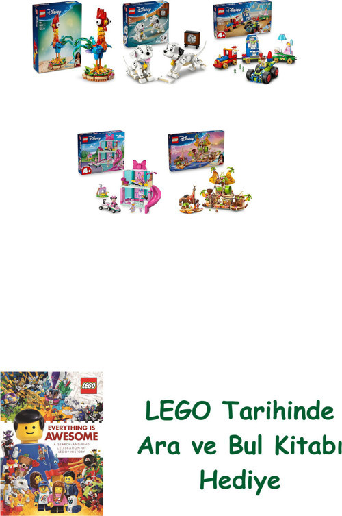 ® Disney Seti 377 (43272 + 43271 + 43264 + 43274 + 43258) + Ara Ve Bul Kitabı Hediye