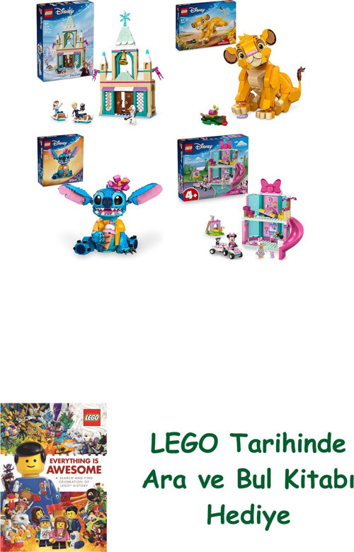 ® Disney Seti 280 (43265 + 43243 + 43249 + 43274) + Ara Ve Bul Kitabı Hediye