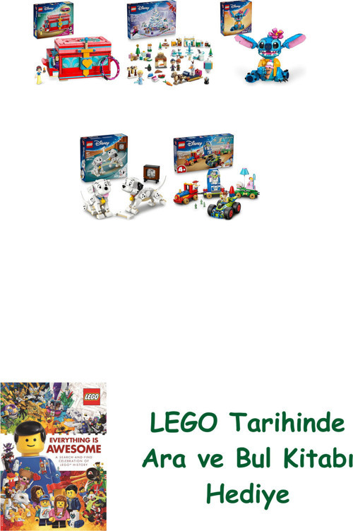 ® Disney Seti 389 (43276 + 43273 + 43249 + 43271 + 43264) + Ara Ve Bul Kitabı Hediye