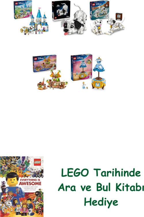 ® Disney Seti 306 (43275 + 43269 + 43271 + 43258 + 43266) + Ara Ve Bul Kitabı Hediye