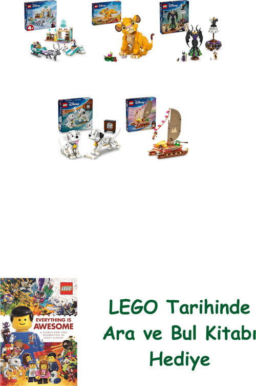 ® Disney Seti 368 (43256 + 43243 + 43262 + 43271 + 43270) + Ara Ve Bul Kitabı Hediye