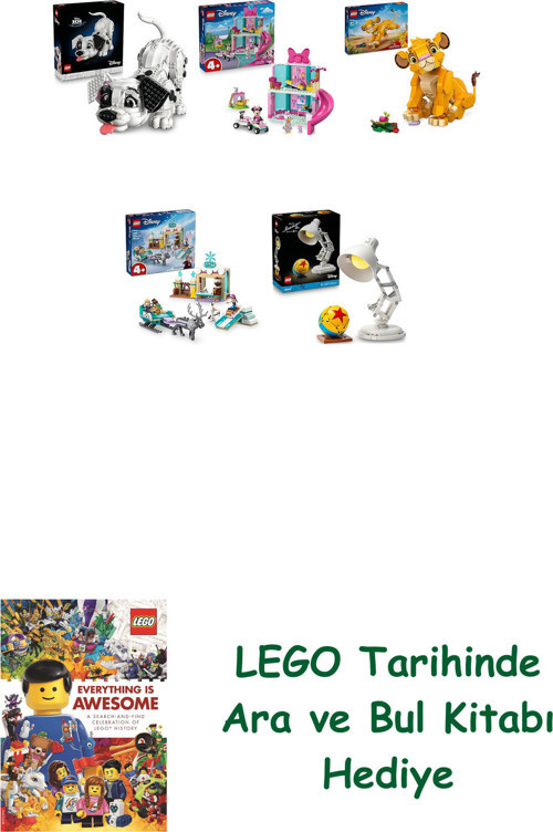 ® Disney Seti 382 (43269 + 43274 + 43243 + 43256 + 21357) + Ara Ve Bul Kitabı Hediye