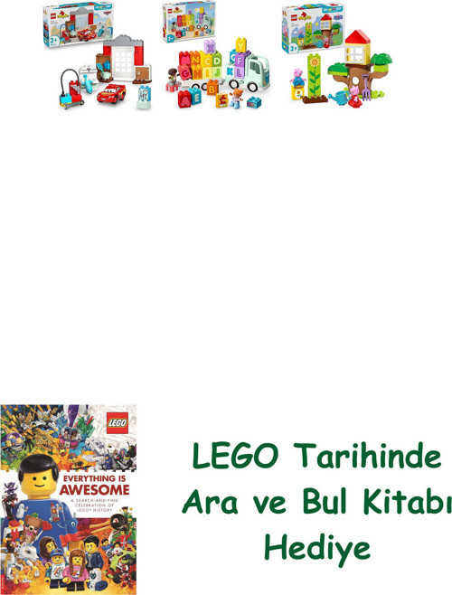 ® Duplo Seti 243 (10456 + 10421 + 10431) + Ara Ve Bul Kitabı Hediye