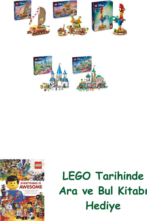 ® Disney Seti 383 (43270 + 43258 + 43272 + 43275 + 43267) + Ara Ve Bul Kitabı Hediye