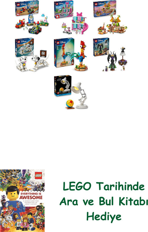 ® Disney Seti 518 (43264 + 43274 + 43258 + 43271 + 43272 + 43262 + 21357) + Ara Ve Bul Kitabı Hediye