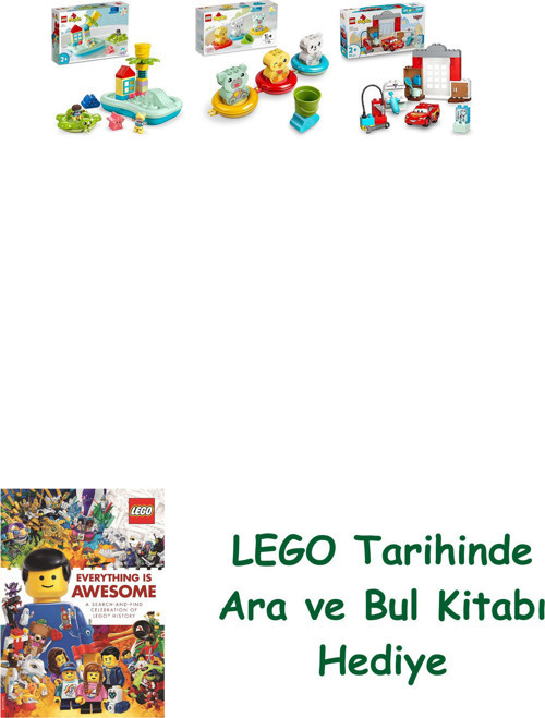 ® Duplo Seti 380 (10989 + 10965 + 10456) + Ara Ve Bul Kitabı Hediye