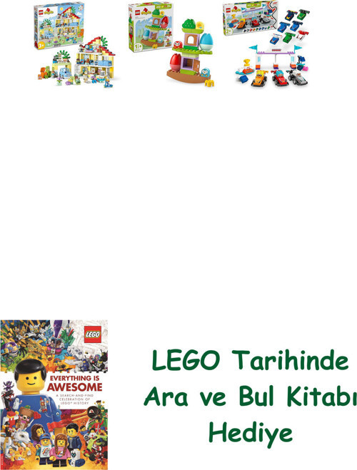 ® Duplo Seti 396 (10994 + 10440 + 10445) + Ara Ve Bul Kitabı Hediye
