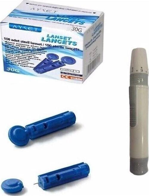 Parmak Delme Kalemi Lanset Kalemi + 100 Adet Lanset