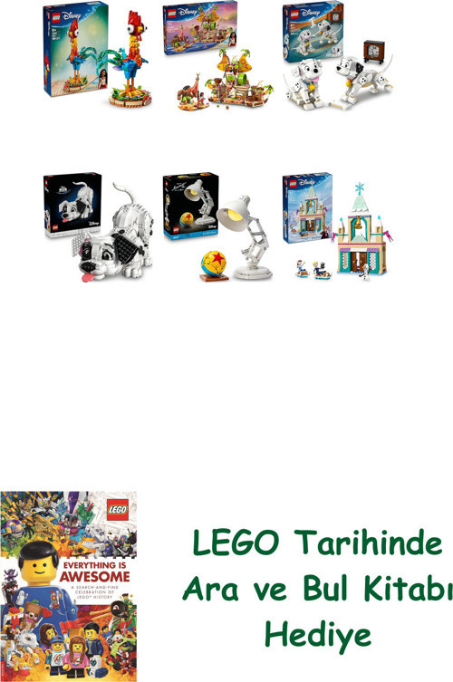 ® Disney Seti 492 (43272 + 43258 + 43271 + 43269 + 21357 + 43265) + Ara Ve Bul Kitabı Hediye