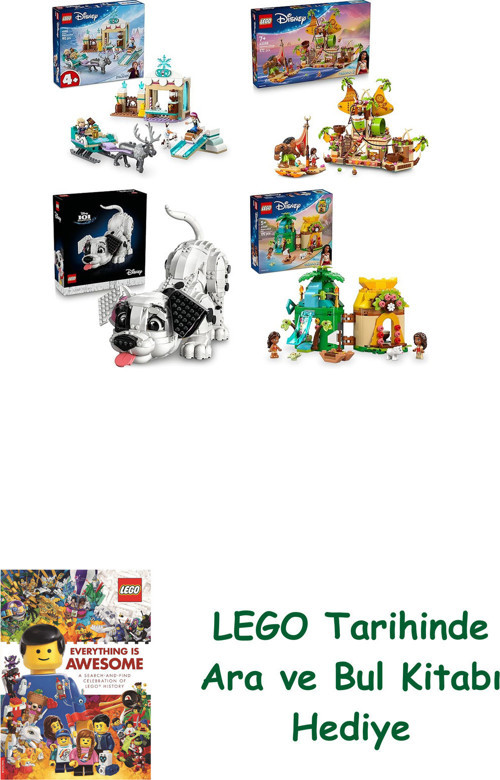 ® Disney Seti 213 (43256 + 43258 + 43269 + 43260) + Ara Ve Bul Kitabı Hediye