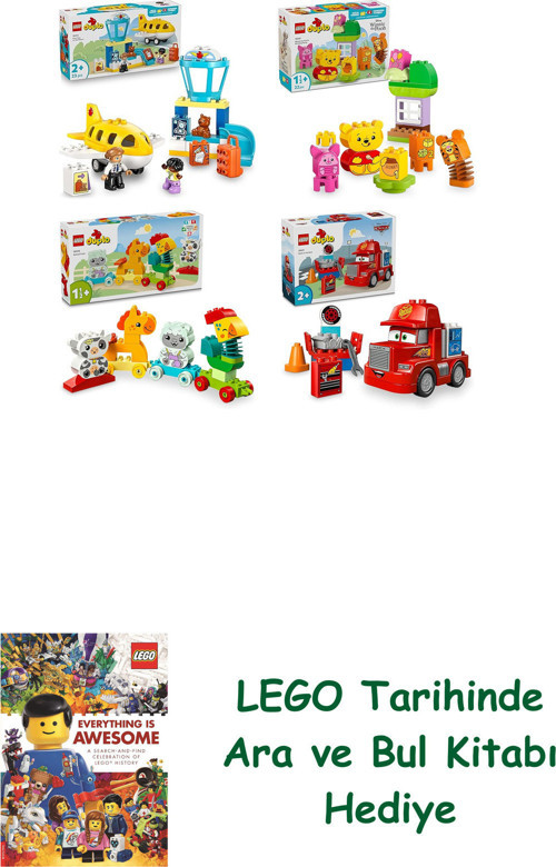 ® Duplo Seti 408 (10443 + 10457 + 10412 + 10417) + Ara Ve Bul Kitabı Hediye
