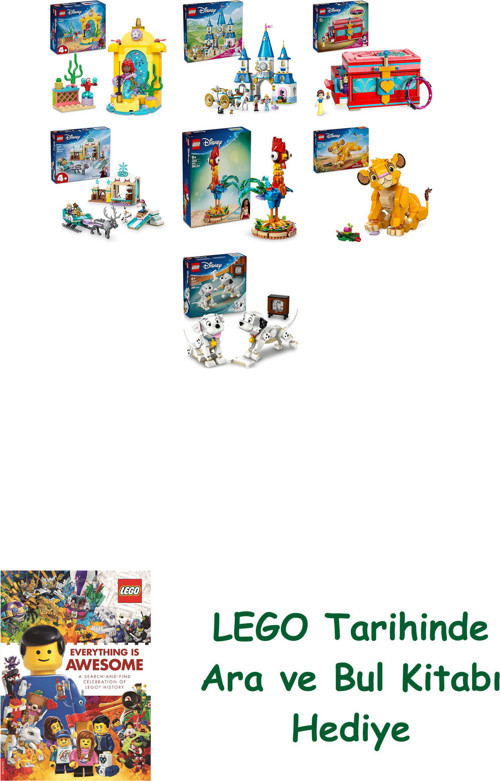 ® Disney Seti 560 (43235 + 43275 + 43276 + 43256 + 43272 + 43243 + 43271) + Ara Ve Bul Kitabı Hediye