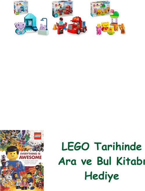 ® Duplo Seti 288 (10413 + 10417 + 10457) + Ara Ve Bul Kitabı Hediye