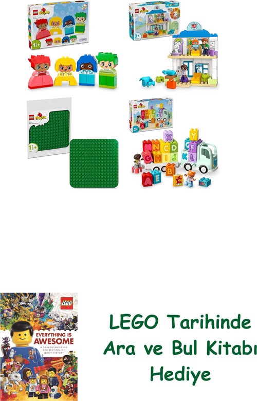 ® Duplo Seti 589 (10415 + 10449 + 10460 + 10421) + Ara Ve Bul Kitabı Hediye