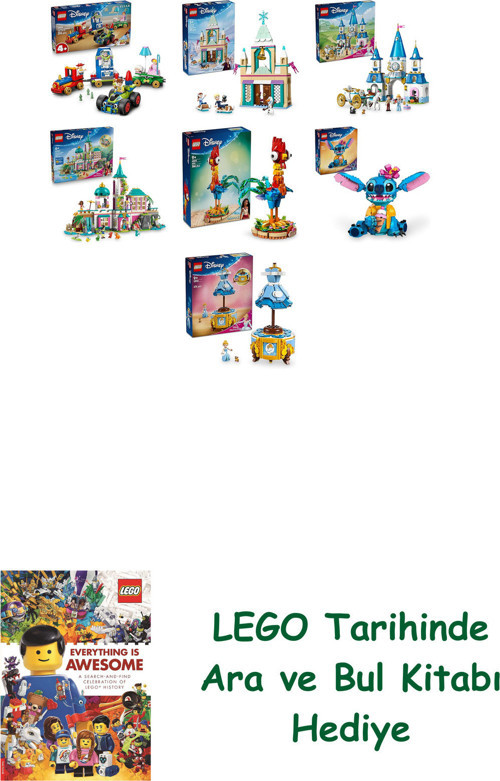 ® Disney Seti 533 (43264 + 43265 + 43275 + 43267 + 43272 + 43249 + 43266) + Ara Ve Bul Kitabı Hediye
