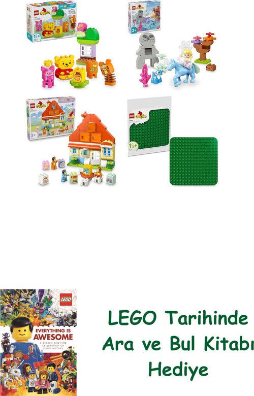 ® Duplo Seti 543 (10457 + 10418 + 10459 + 10460) + Ara Ve Bul Kitabı Hediye