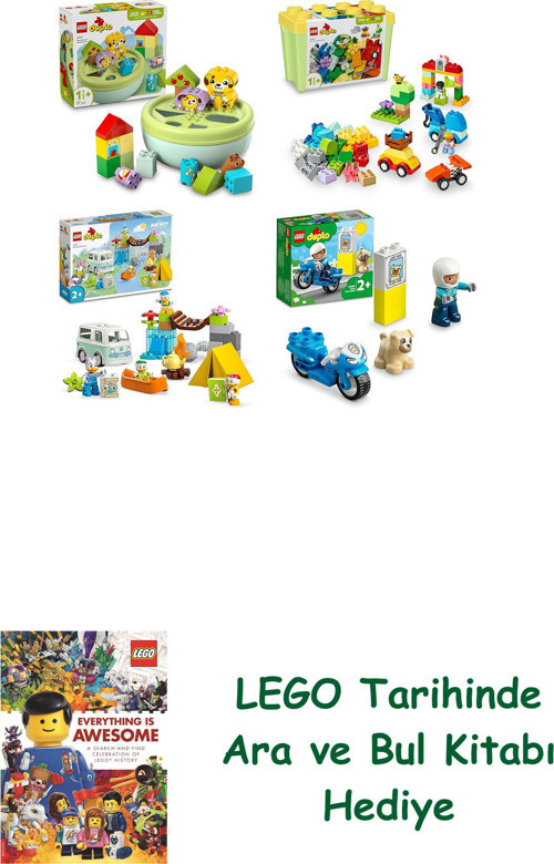 ® Duplo Seti 421 (10441 + 10439 + 10997 + 10967) + Ara Ve Bul Kitabı Hediye