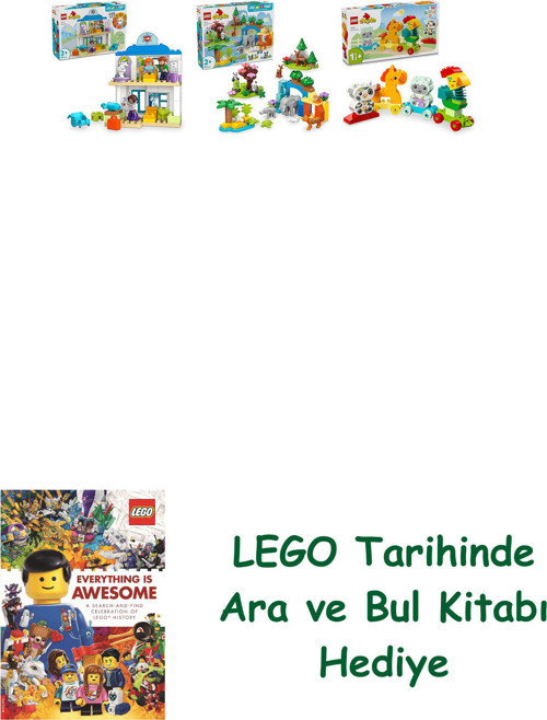 ® Duplo Seti 354 (10449 + 10446 + 10412) + Ara Ve Bul Kitabı Hediye
