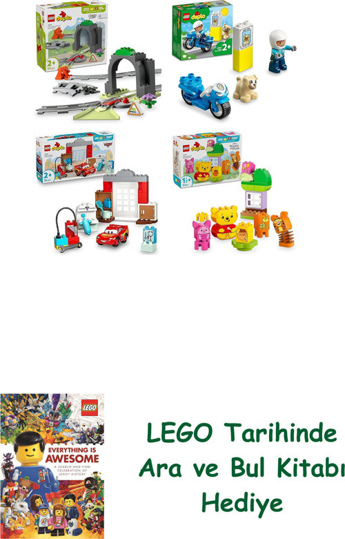 ® Duplo Seti 437 (10425 + 10967 + 10456 + 10457) + Ara Ve Bul Kitabı Hediye