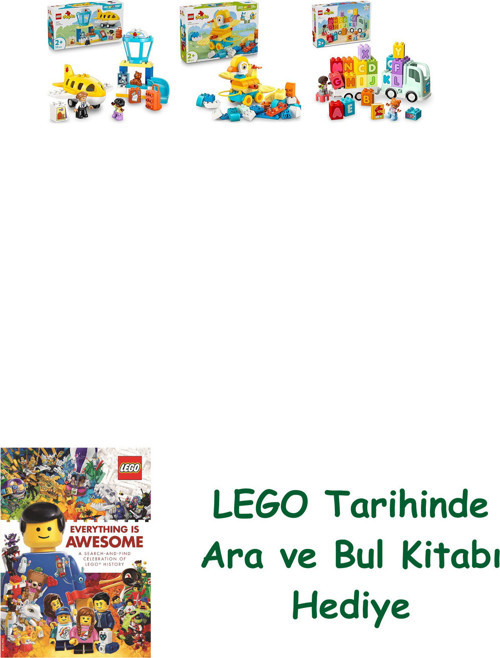 ® Duplo Seti 304 (10443 + 10448 + 10421) + Ara Ve Bul Kitabı Hediye