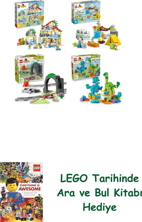 ® Duplo Seti 581 (10994 + 10997 + 10425 + 10451) + Ara Ve Bul Kitabı Hediye