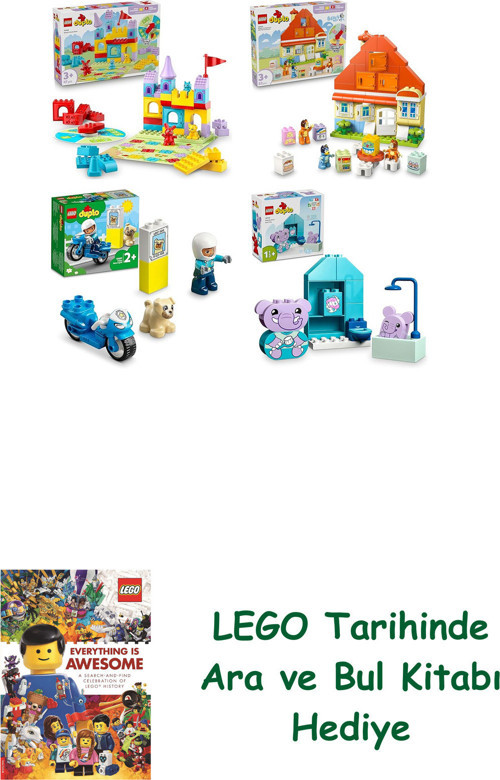 ® Duplo Seti 482 (10450 + 10459 + 10967 + 10413) + Ara Ve Bul Kitabı Hediye