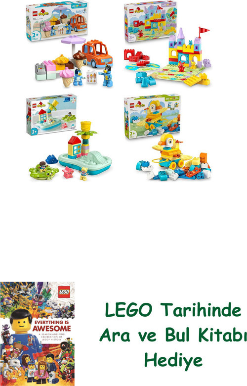 ® Duplo Seti 540 (10458 + 10450 + 10989 + 10448) + Ara Ve Bul Kitabı Hediye