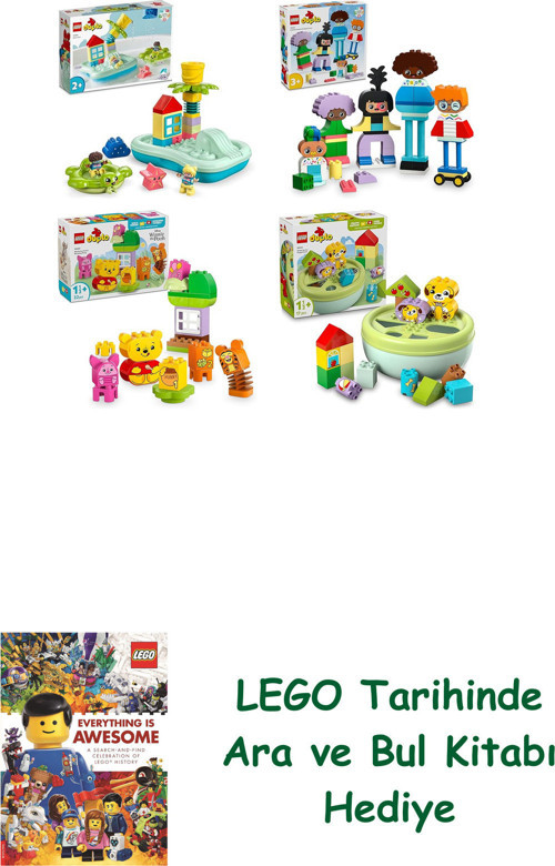 ® Duplo Seti 598 (10989 + 10423 + 10457 + 10441) + Ara Ve Bul Kitabı Hediye