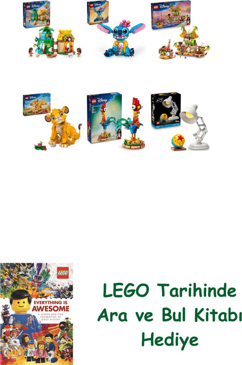 ® Disney Seti 455 (43260 + 43249 + 43258 + 43243 + 43272 + 21357) + Ara Ve Bul Kitabı Hediye